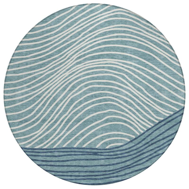 Machine Washable Indoor/ Outdoor Modern Arches Chantille Rug