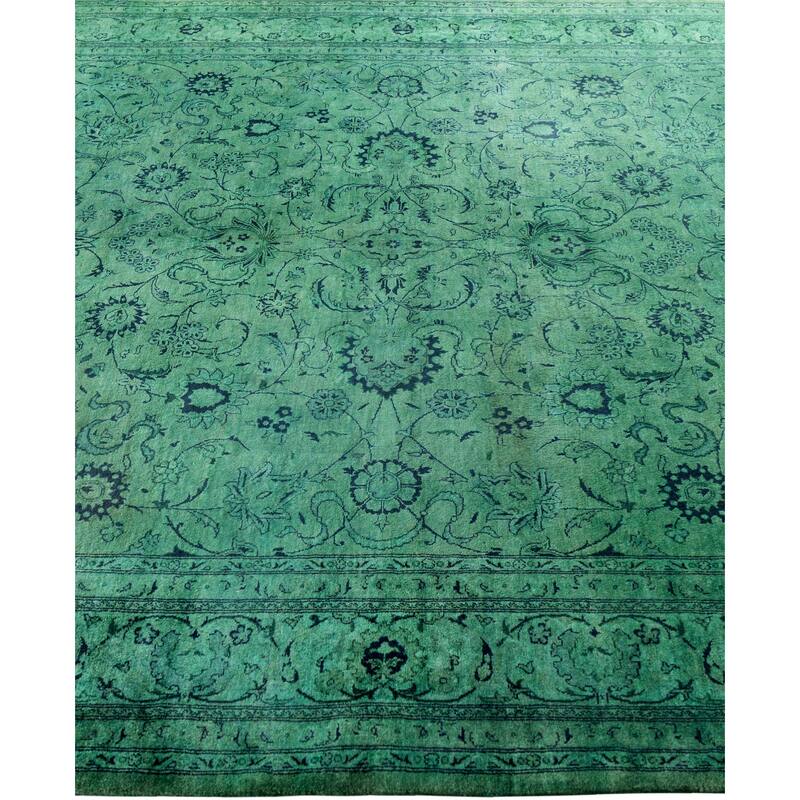 Overdyed One-of-a-Kind Hand-Knotted Area Rug - Green - 6' 2" x 9' 1"