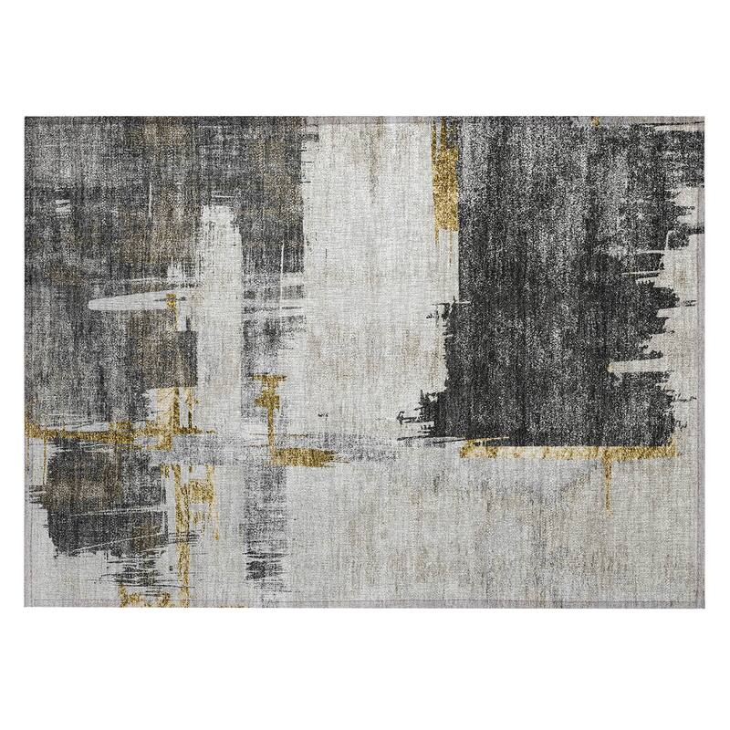 Machine Washable Indoor/ Outdoor Chantille Abstract Modern Rug