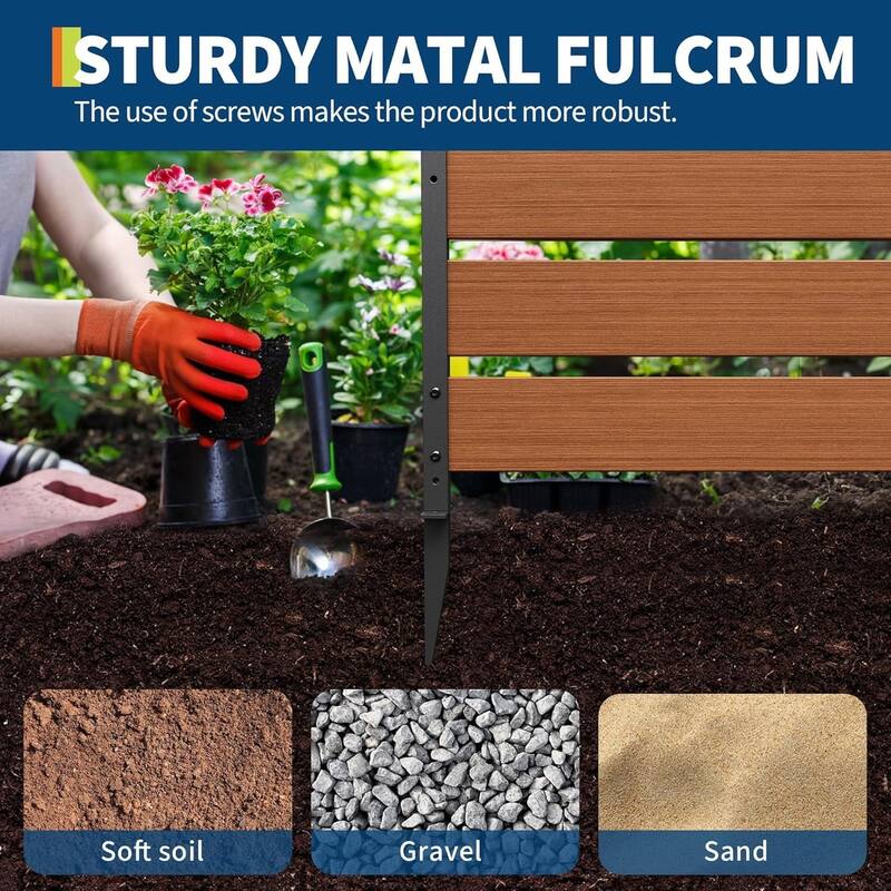 2pcs Outdoor Privacy Screen Fence Panels, No-Dig