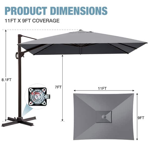 7ft offset patio umbrella PURPLE LEAF Poolside Shade 8' x 8' Low Seating Areas Beige DUTY FRAME Outdoor Patio Umbrella, Outdoor Patio