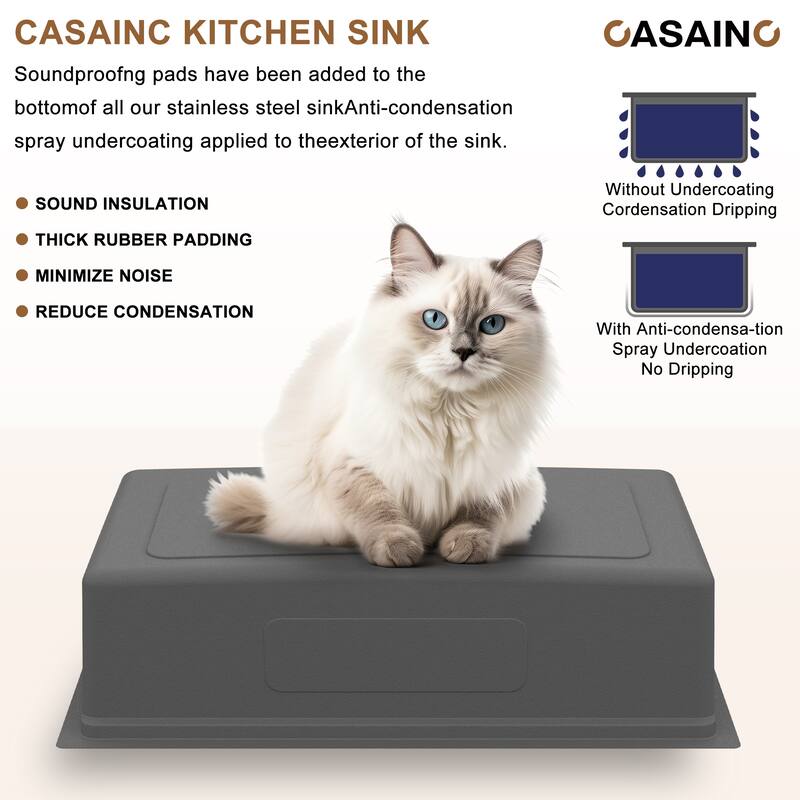 31 in. Undermount Single Bowl 18 Gauge Stainless Steel Workstation Kitchen Sink with Sliding Accessories, cUPC Certified
