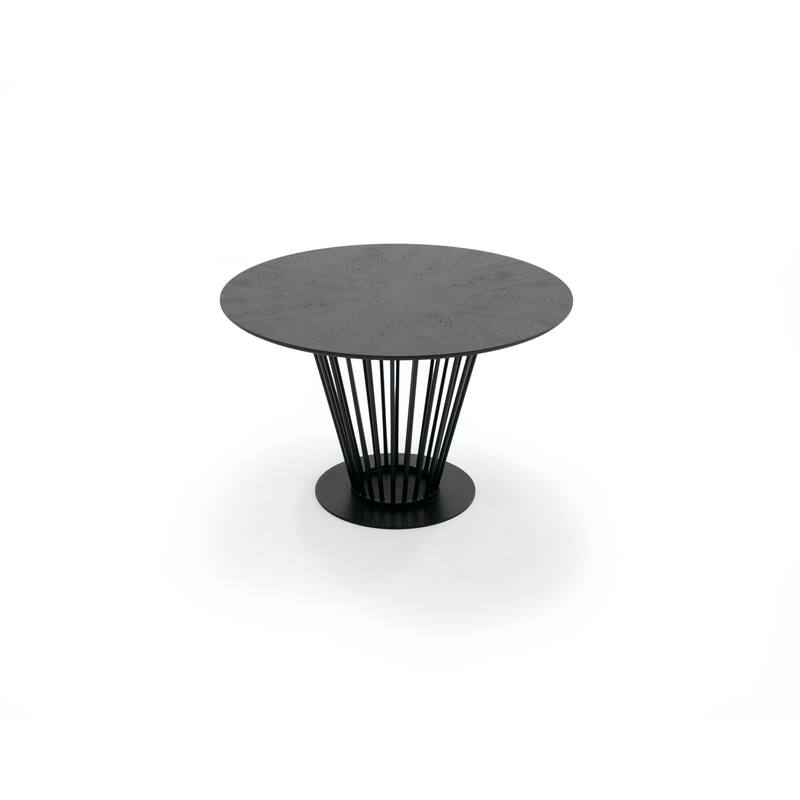 Modrest Conroy Modern Black Round Dining Table