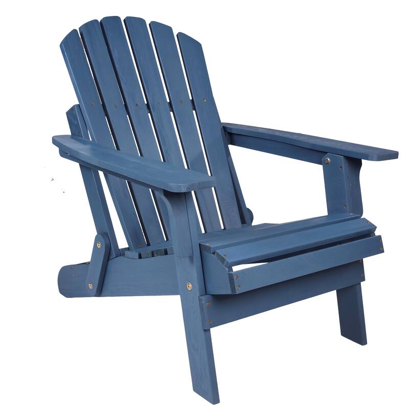 Oversize Wooden Outdoor Folding Adirondack Chair With Pre-Assembled Backrest & Seatboard