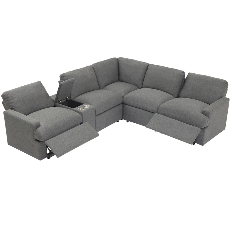 104'' Power Recliner Corner Sofa Home Theater Reclining Sofa
