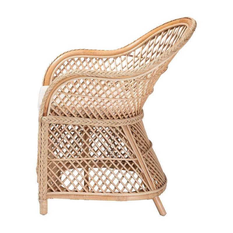 Casilda Bohemian Braided Rattan Arm Chair
