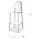 preview thumbnail 2 of 18, Set of 2 Modern High Back Side Armless Bar Stools With Backs Chairs For Kitchen Island Home Indoor Outdoor Patio Clear