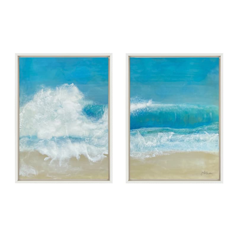 Kate and Laurel Sylvie Beach Day LR Framed Canvas by Julie Maida