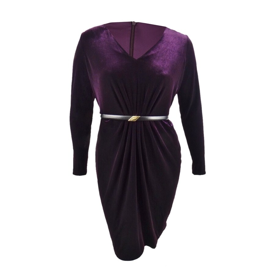 calvin klein purple velvet dress Calvin Klein Velvet Cold-Shoulder Dress Purple Sz 10