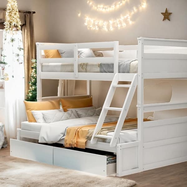 slide 2 of 12, Solid Construction Twin over Full Bunk Bed with Storage Grey