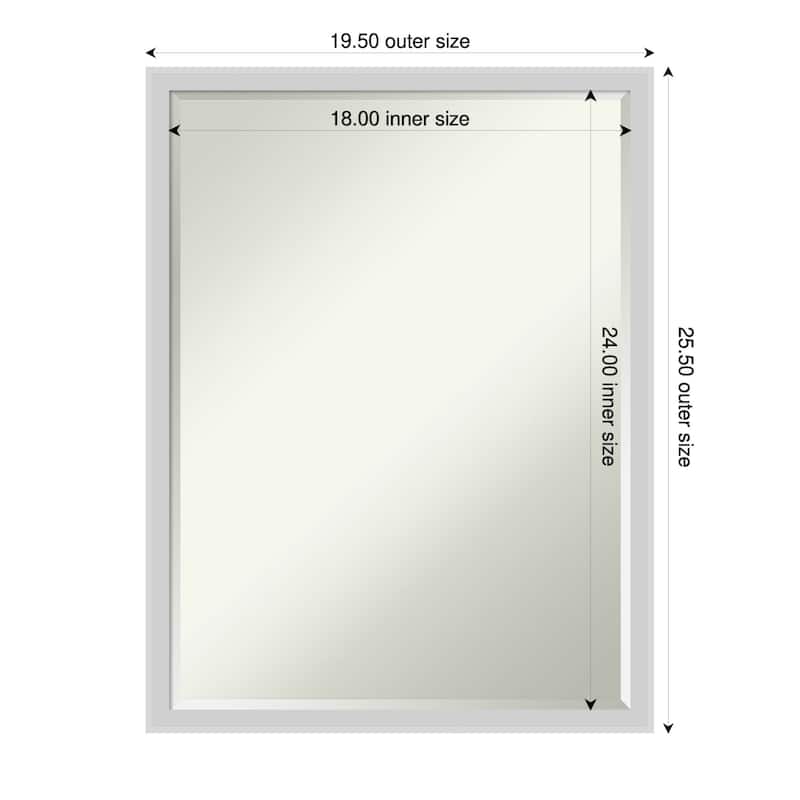 Incline Half-Inch-Bevel Wood Framed Wall Mirror - 20 x 26 in - Incline Silver