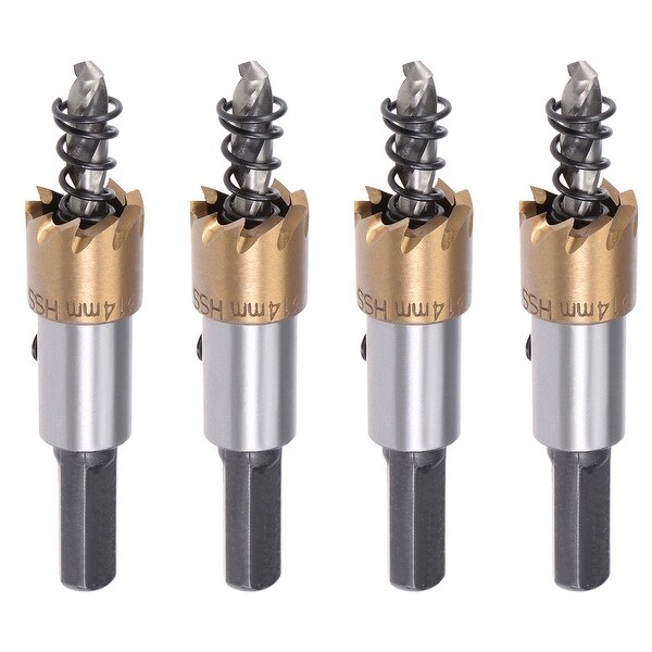 4 Pcs 14mm HSS Drill Bit Hole Saw Stainless High Speed Steel Metal Alloy - 14mm,4 Pcs
