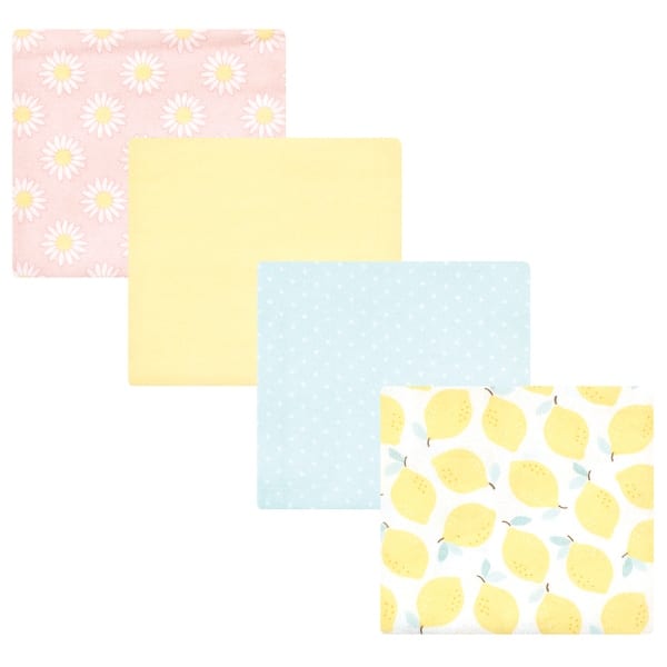 slide 1 of 1, Hudson Baby Infant Girl Cotton Rich Flannel Receiving Blankets, Lemon Daisy, One Size - Lemon Daisy - One Size One Size - Lemon Daisy
