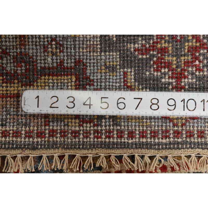 Hand Knotted Oriental 100% Wool Carpet Traditional Medallion Greys & Charcoal Heriz (serapi) Area Rug - 3' 0'' X 2' 0''