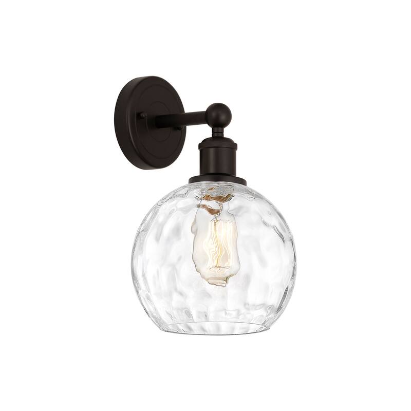 Innovations Lighting Athens Water Glass - 1 Light 8" Sconce - Clear/Oil Rubbed Bronze
