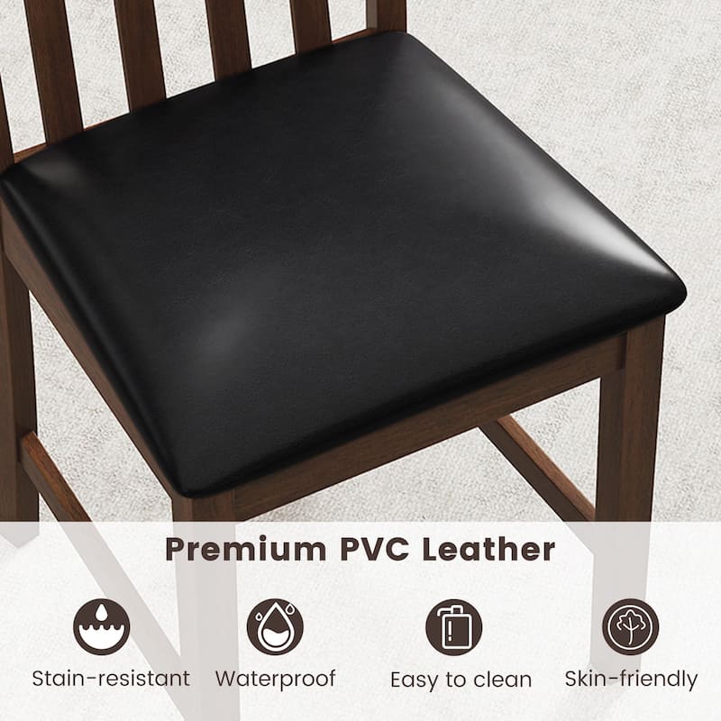 Gymax Wooden Dining Chair Set of 4 w/Rubber Wood Frame & Padded Seat &