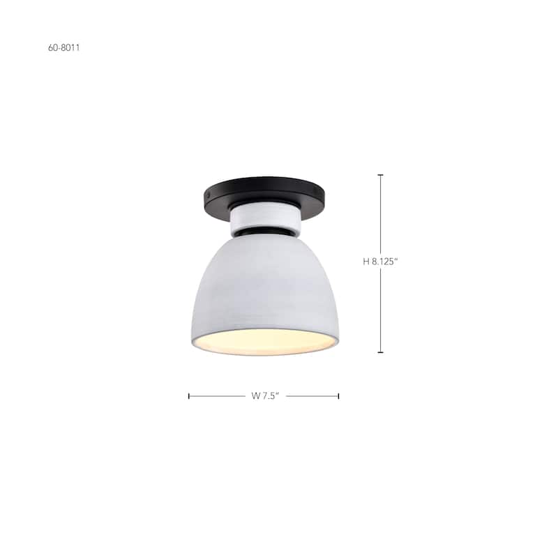 Collins - 8 Inch Flush Mount - with white Ceramic