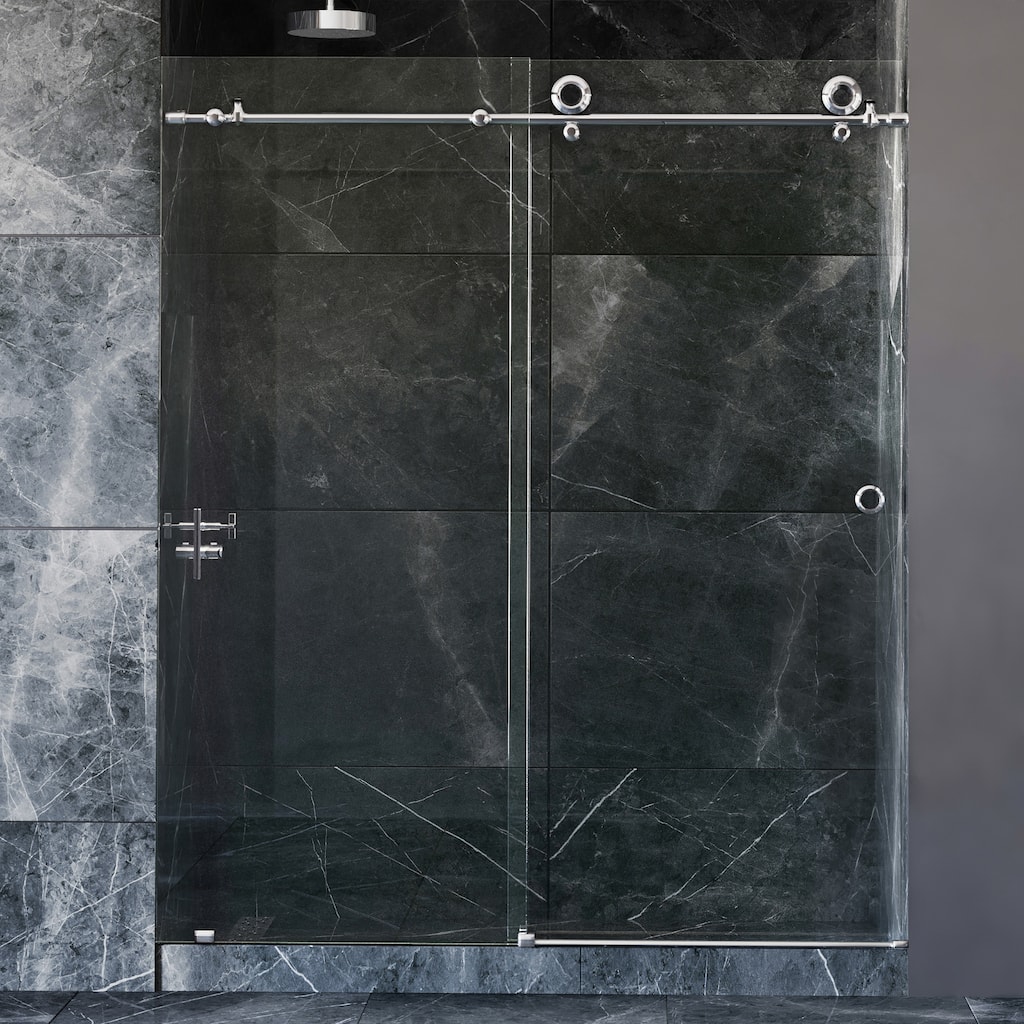 Seawin Hugo 44 - 48 x 78 inches Frameless Shower Door 3/8 in. (10 mm) Clear Tempered Glass with NanoShield Coating