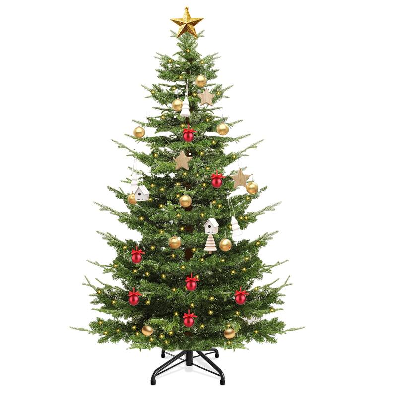 Moasis 6.5/7 ft Pre-Lit Artificial Aspen Fir Artificial Christmas Tree with 500 Multi-Mode Lights - 6.5 Foot