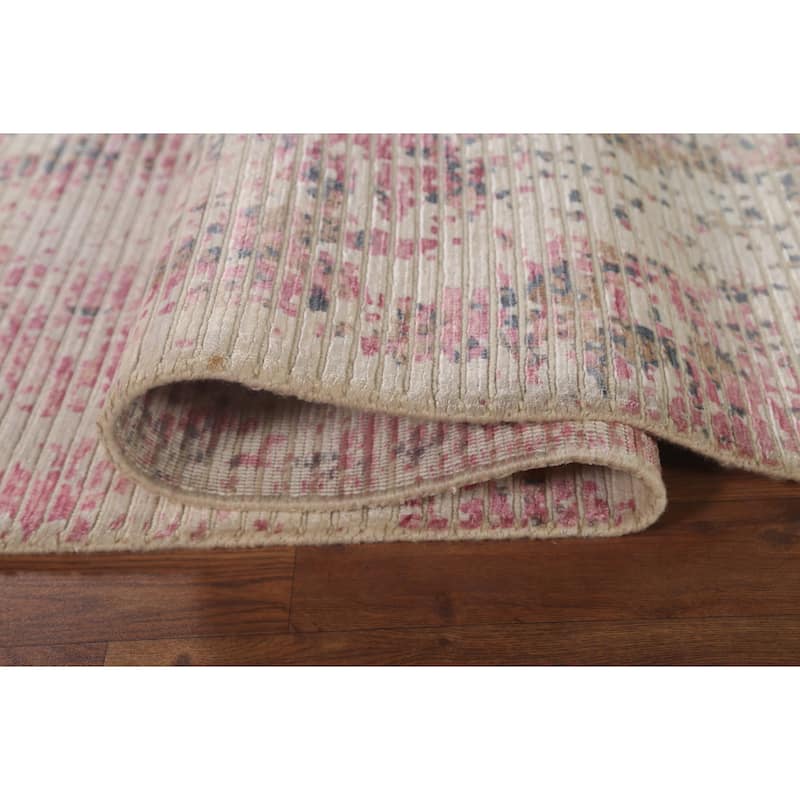 Abstract Area Rug Handmade Modern Wool Carpet - 6'6"x 9'8"