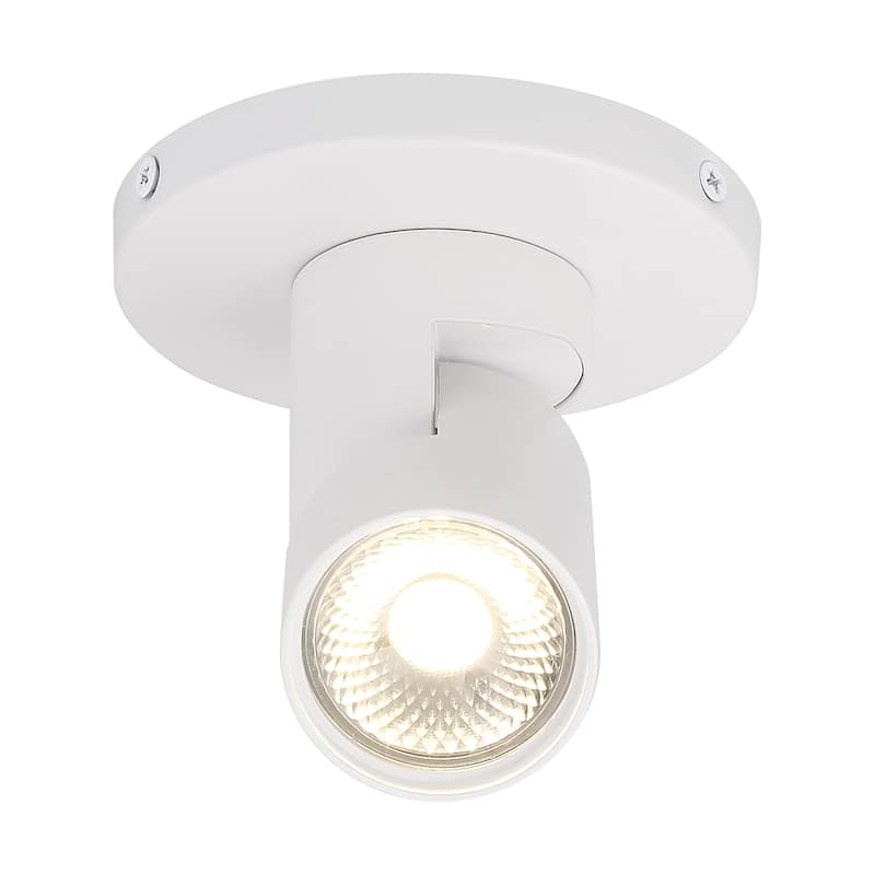 12 Watt LED White Barrel Monopoint Spotlight Fixture - 3000K 36 Degree Beam Angle