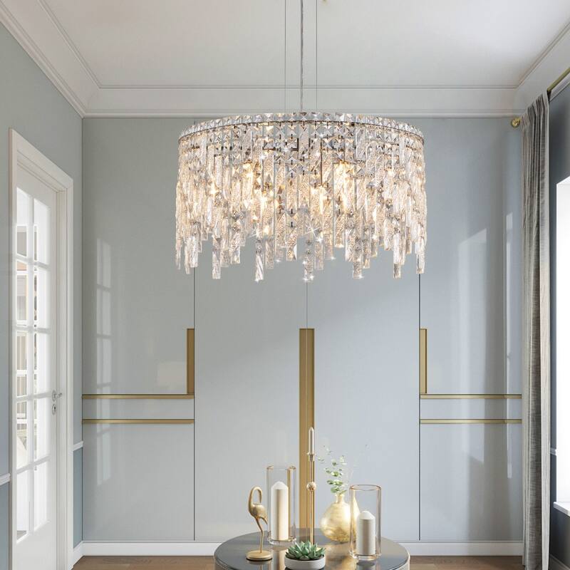 Luxurious Round Silver Crystal Chandelier main image 0