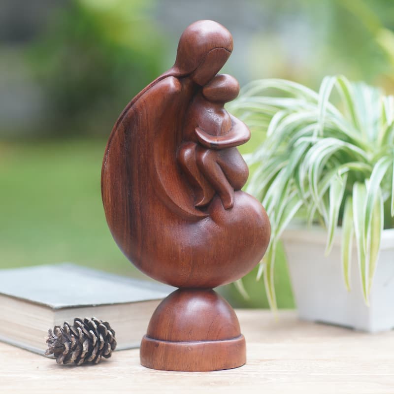 Novica Handmade Beloved Child Wood Sculpture