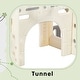 preview thumbnail 40 of 49, Freestanding Castle Climbing Playset with Slide, Tunnel, Ring Toss, and Basketball Hoop - Toy Storage Organizer for Kids