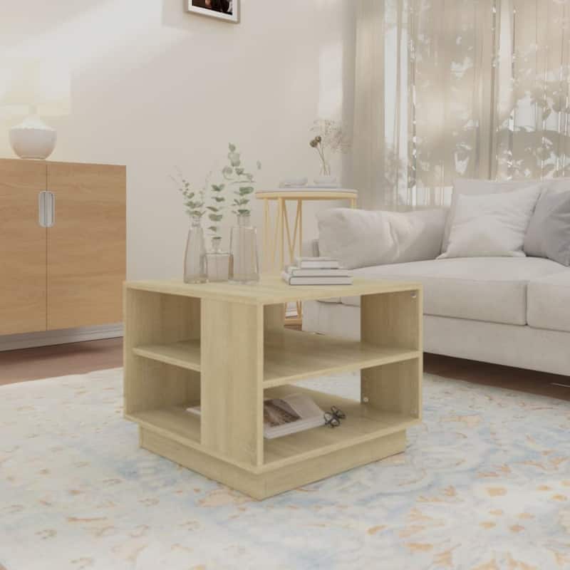 vidaXL Coffee Table Accent End Side Sofa Table for Living Room Engineered Wood - 21.7" x 21.7" x 16.9"