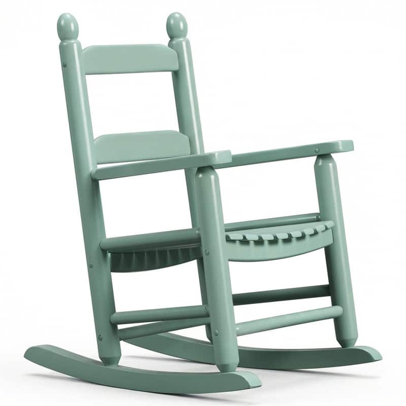 16 In. Kids Classic Solid Poplar Wood Rocking Chair, Egg-Shaped Seat For Ages 2–5 - 9' x 12'