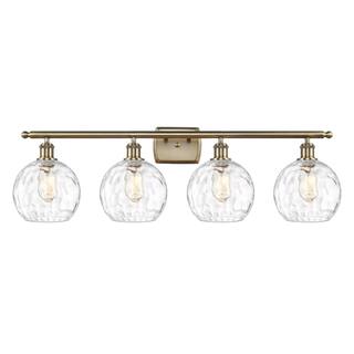 Innovations Lighting Athens Water Glass - 4 Light 36" Bath Vanity Light - 8"Shade