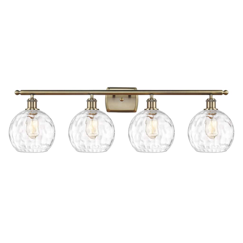 Innovations Lighting Athens Water Glass - 4 Light 36" Bath Vanity Light - 8"Shade