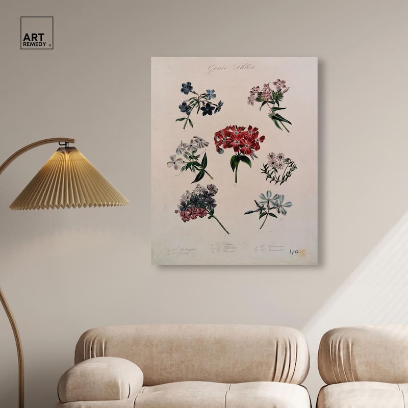 Seven Flowering Plants Canvas by Art Remedy, Gallery Wrapped