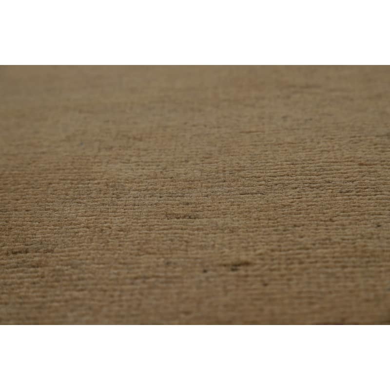 Beige Modern Gabbeh Runner Rug Handmade Wool Carpet - 3'2" x 9'8"