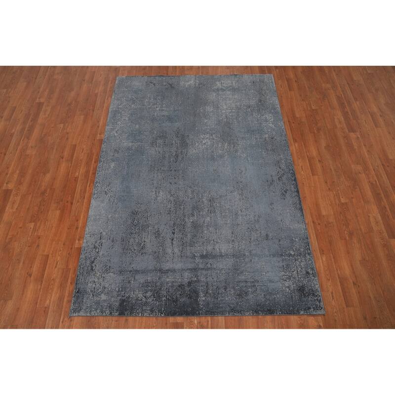 Machine Made Oriental Polyester Carpet Modern Abstract Greys & Charcoal Abstract Area Rug - 7' 5'' X 5' 2''