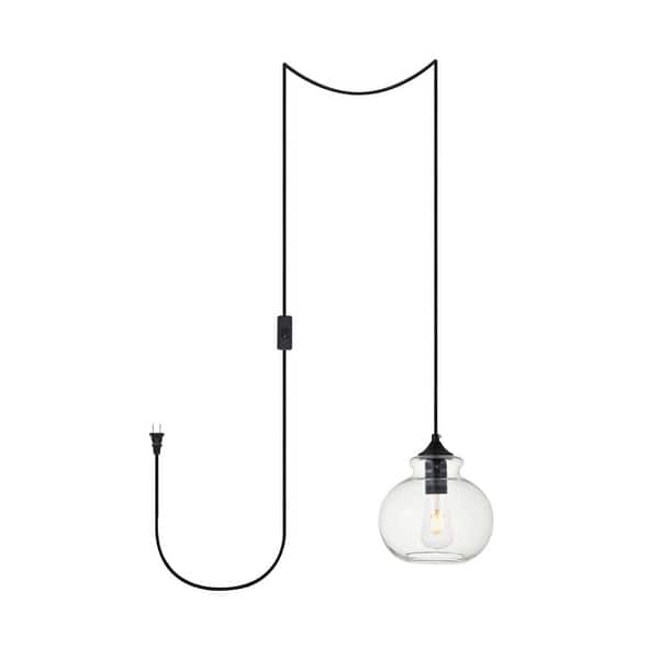 slide 2 of 11, Destiny 1-Light Plug in Pendant with clear shade - 8" Diameter