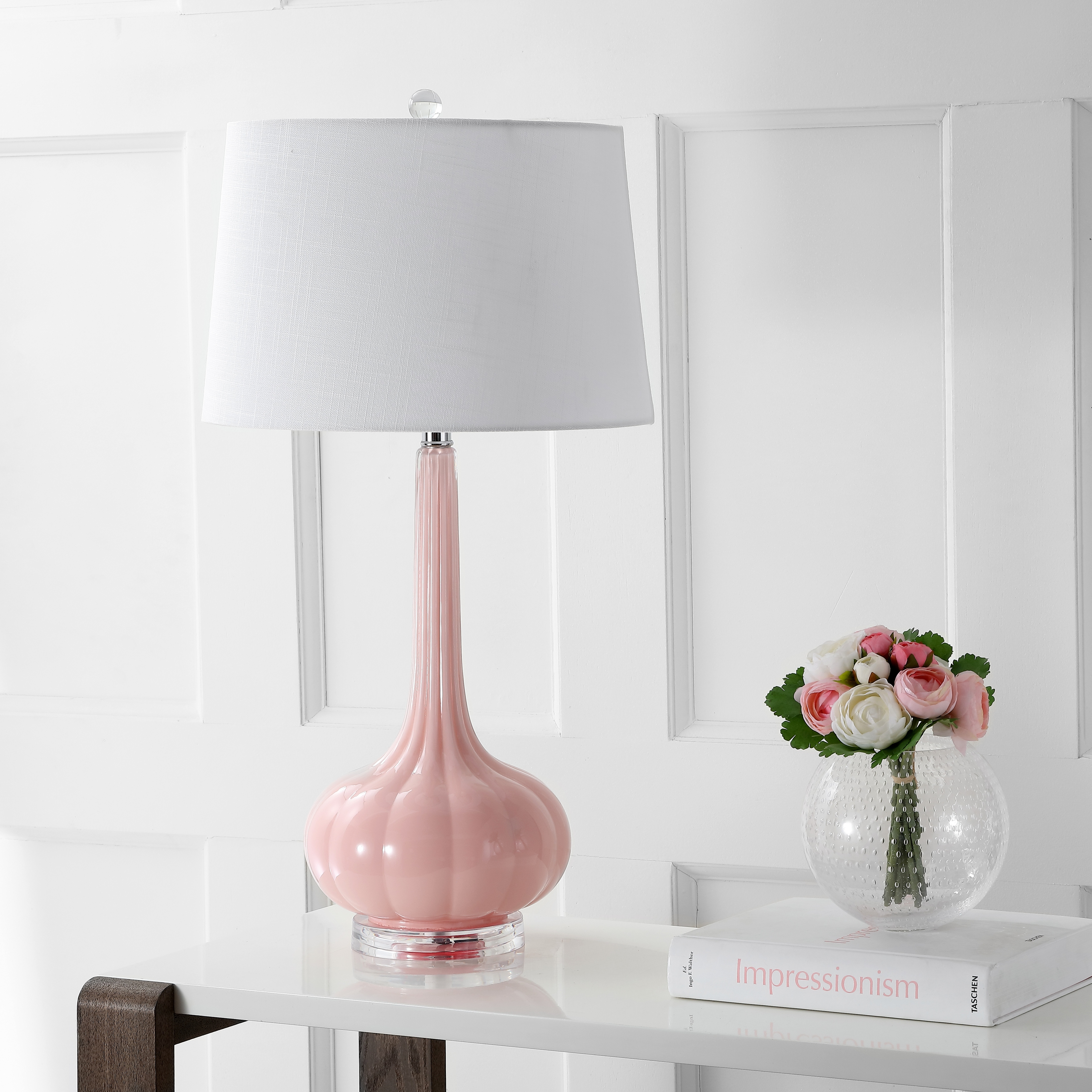 Pink and clearance white table lamp