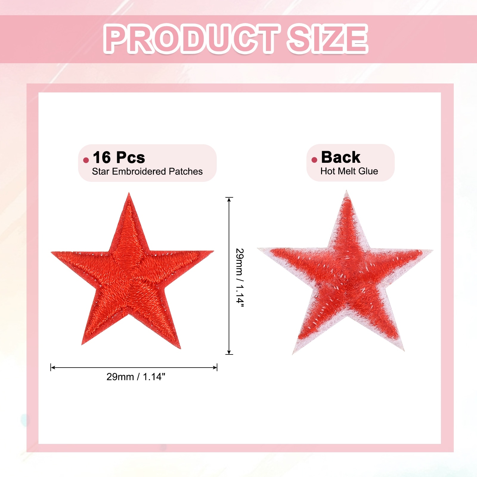 Iron on Star Patches, Sew on Star Embroidered Patches, Decorative Repair Patch Applique for Backpacks