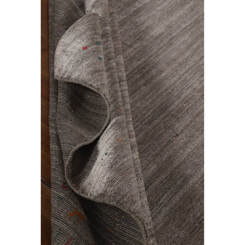Hand Knotted Oriental 100% Wool Carpet Tribal Tribal Greys & Charcoal Gabbeh Area Rug - 11' 4'' X 8' 11''