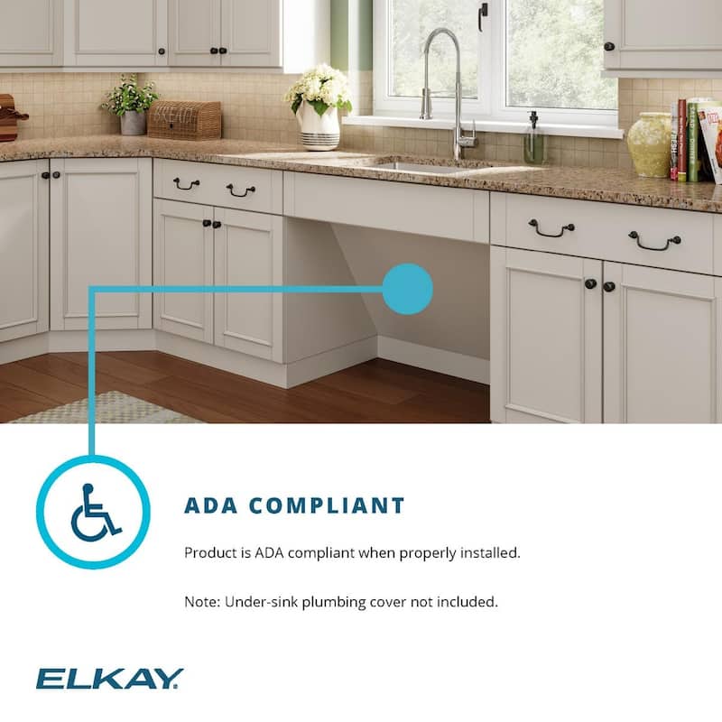 Elkay Crosstown Stainless Steel 33" x 22" x 6", Equal Double Bowl Dual Mount ADA Sink Kit