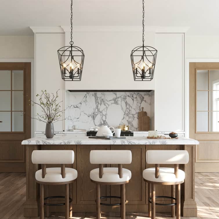 Acroma 4 - Light Steel Dimmable Lantern Geometric Chandelier