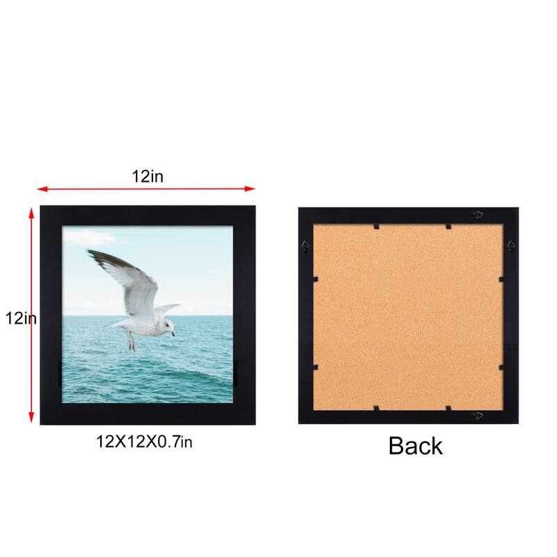 Adeco Decorative Black Wood Wall Hanging 10 x 10-inch Photo Frame