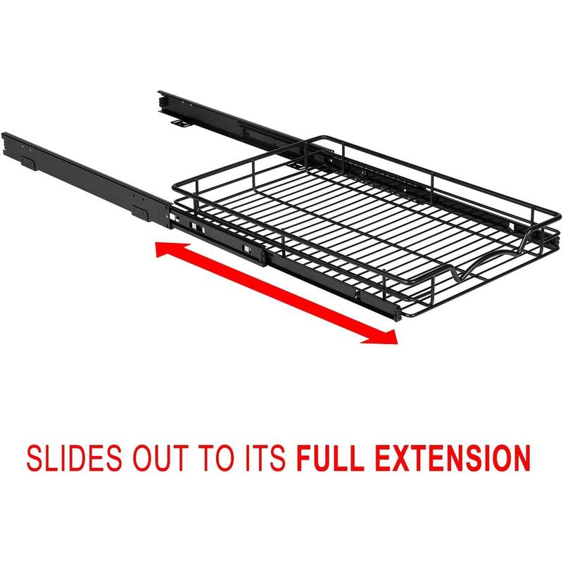 Hold N' Storage - Black Pull Out Cabinet Organizer, Heavy Duty Metal with Lifetime Limited Warranty