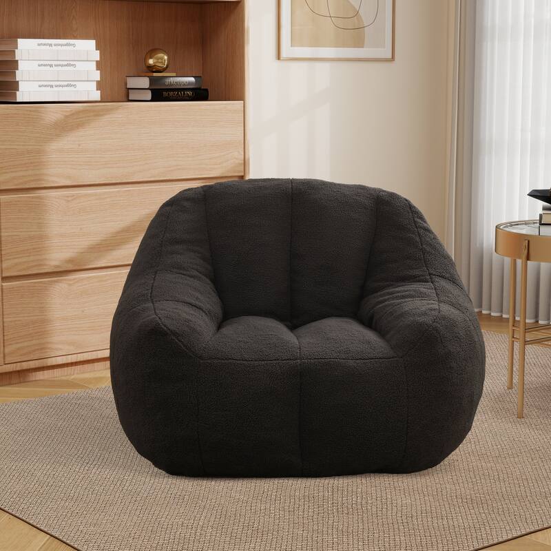 Upholstered Bean Bag Chair,Modern Lazy Floor Sofa Chair