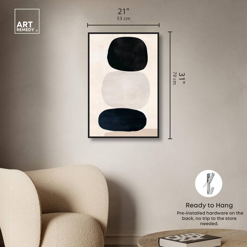 Pebble Pillars I Canvas by Art Remedy
