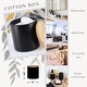 preview thumbnail 48 of 63, Sleek Cotton Pad Holder - Polyresin Bathroom Storage Container with Bamboo Lid - 4 L x 4 W x 4.6H