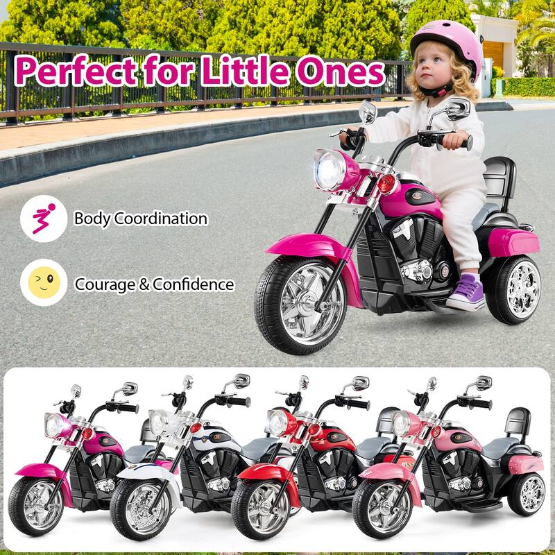Gymax 6V Electric Kids Motorcycle 3-Wheel Ride On Toy w/ Adjustable