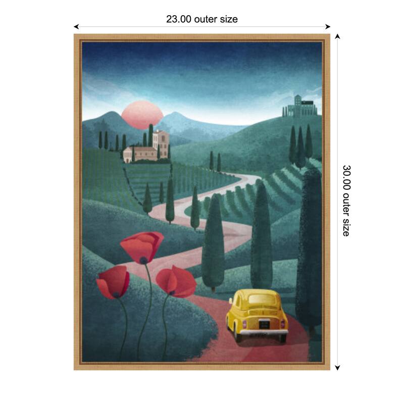 Tuscany by Emel Tunaboylu Framed Canvas Wall Art Print - Sylvie Maple