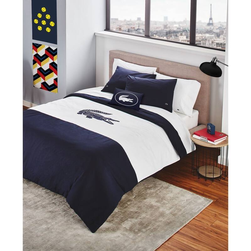 Lacoste Standard Cotton Reversible 4 Piece Comforter Set