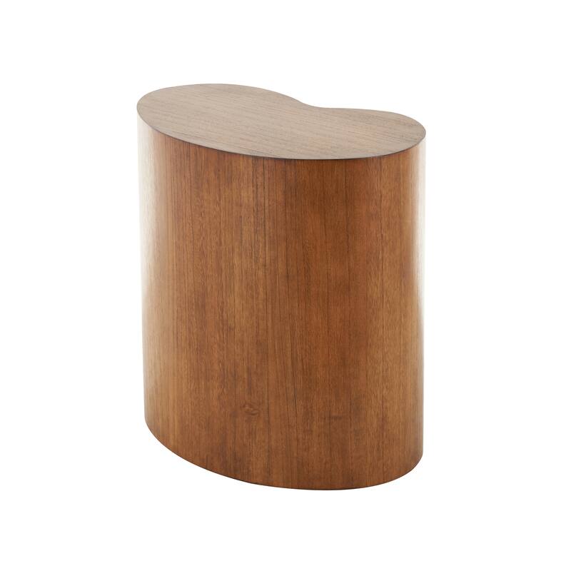 Black or Brown Wood Heart Inspired Side End Accent Table